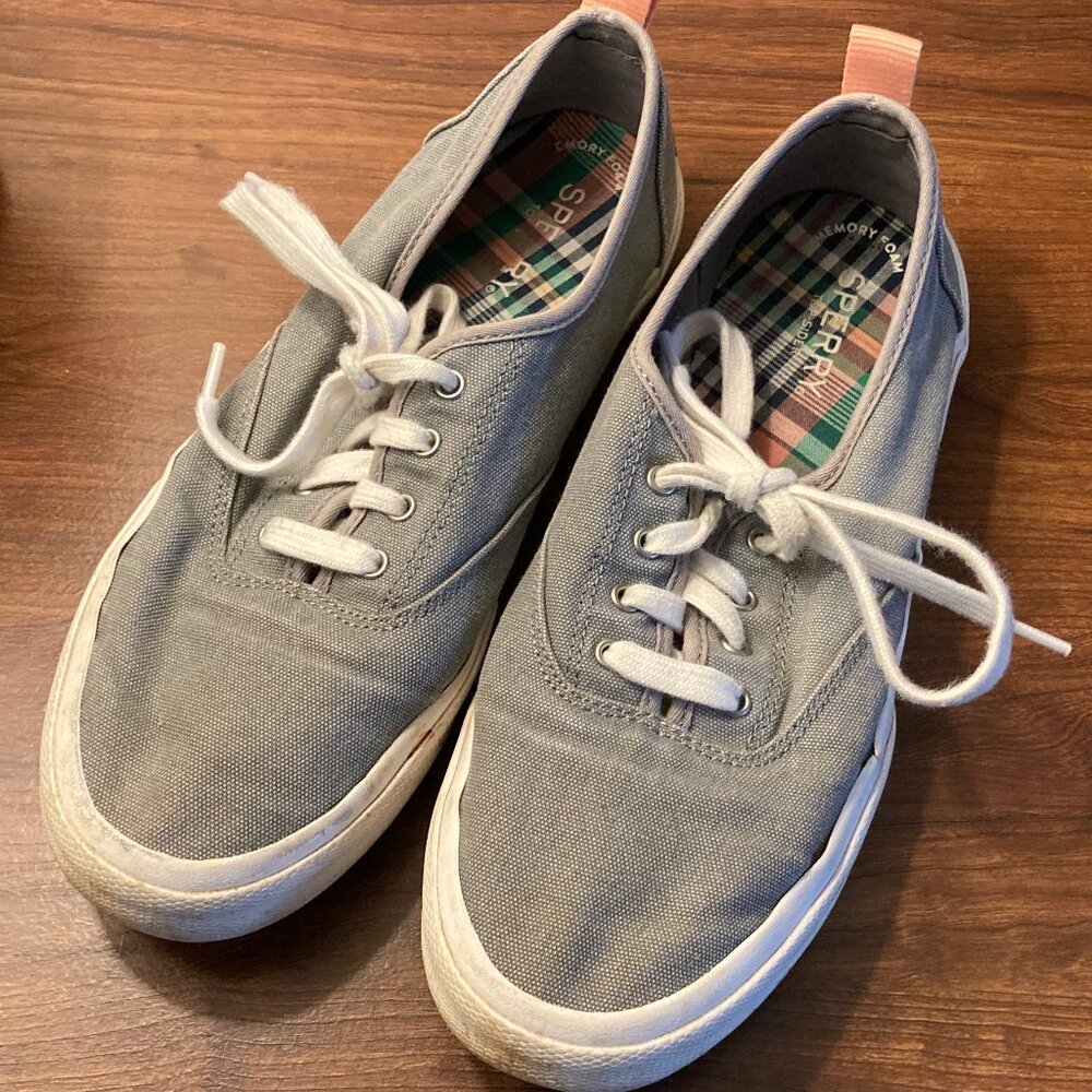 Sperry Womens Pier Wave Cvo Retro STS85175 Grey Lace Up Sneaker Shoes Size 9